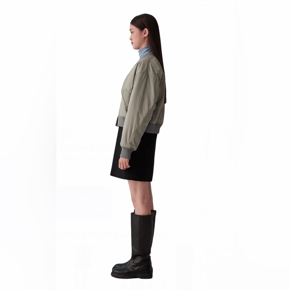 Zara bomber jacket with quilted black lining Size XL PIT TO PIT 23” LENGHT 20” - Picture 4 of 10